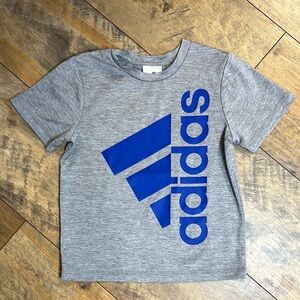 ADIDAS Heather Grey Athletic T-Shirt, Size 4T, EUC